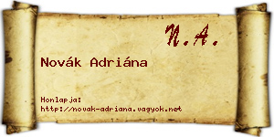 Novák Adriána névjegykártya